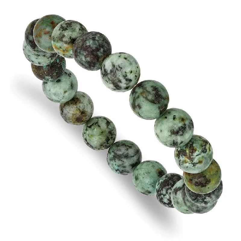 Sparkling Gemstone Bracelet-African Pine Agate Beaded Stretch Bracelet