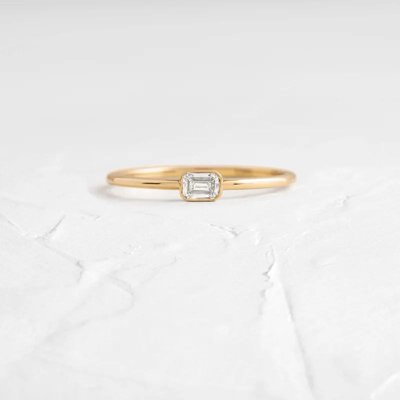 Fashionable Engagement Ring Set-Bezel Stacking Ring