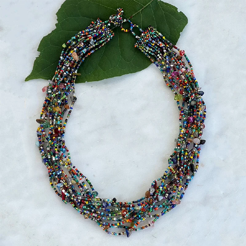 Simple Beaded Necklace-Fiesta Necklace, Guatemala