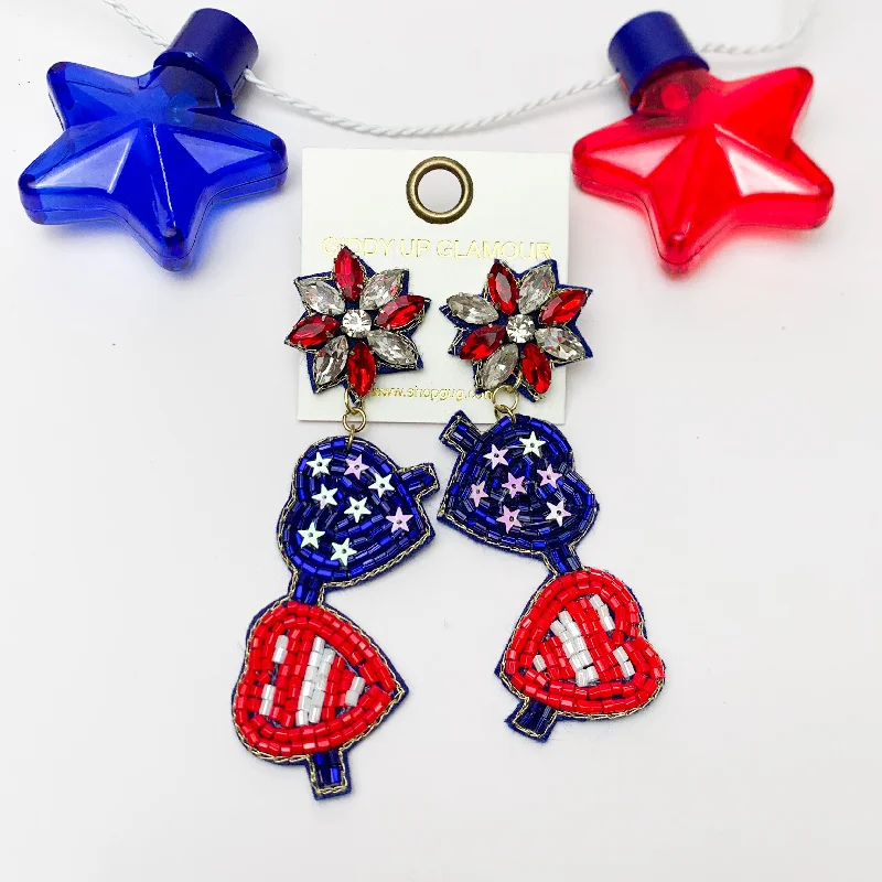 Wedding Earrings for Bride-'Merica Stars and Stripes Sunglass Earrings