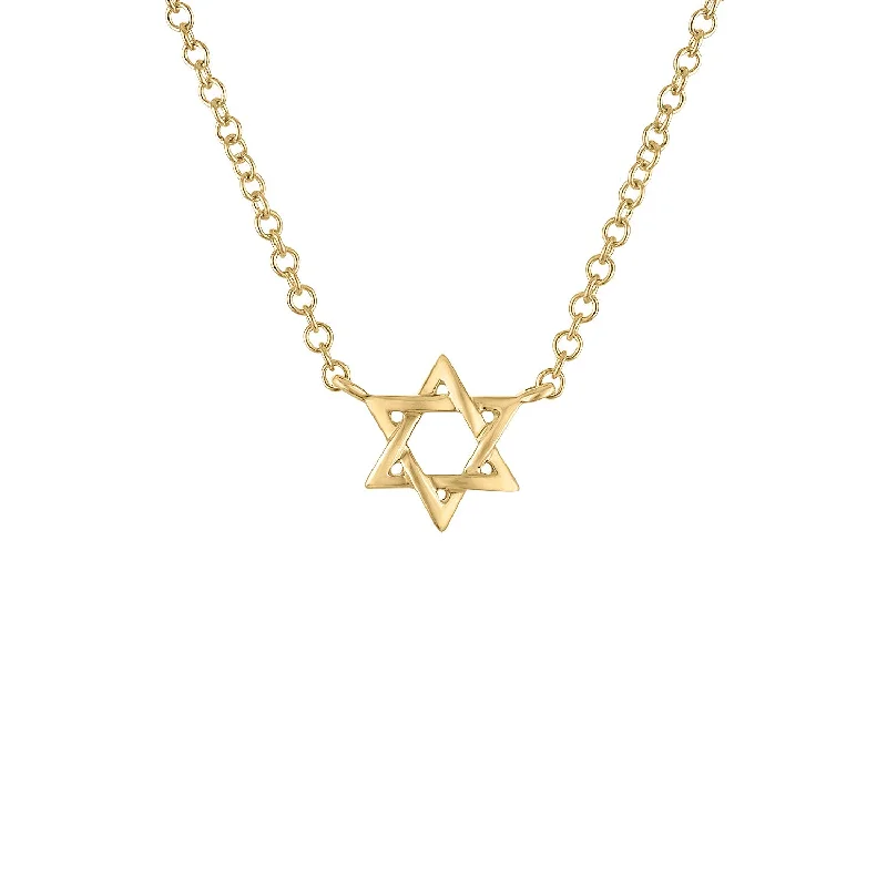 Custom Initial Necklace-14KT GOLD MINI STAR  OF DAVID NECKLACE