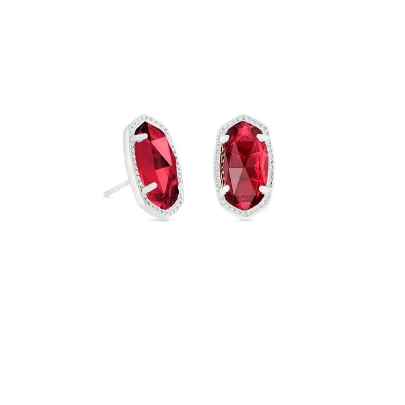 Cute Animal Earrings-Kendra Scott | Ellie Silver Stud Earrings in Clear Berry