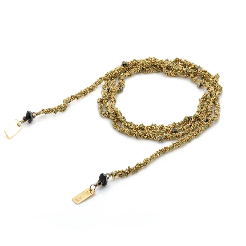 Gold Chain Necklace for Women-Jade Silk Wrap Necklace