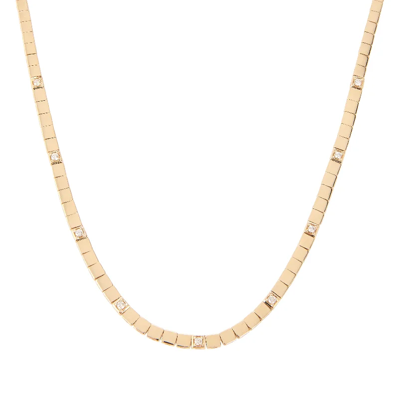 Dainty Pendant Necklace-Petite Domino Snake Chain Necklace