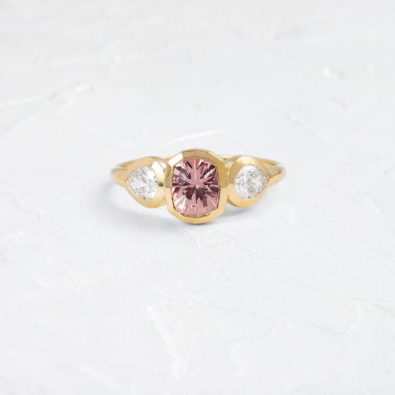 Wedding Band for Bride-Moonrise Ring, 1.36ct. Pink Montana Sapphire