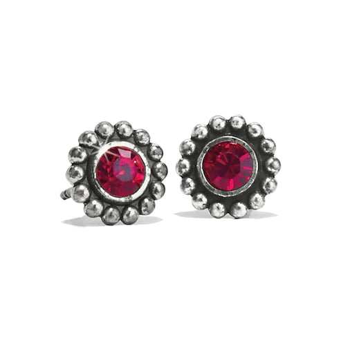 Long Chandelier Earrings-Brighton | Silver Tone Twinkle Mini Post Earrings in Garnet