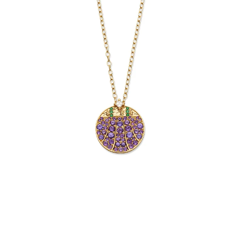 Layered Necklace for Women-Lavender Fields Medallion