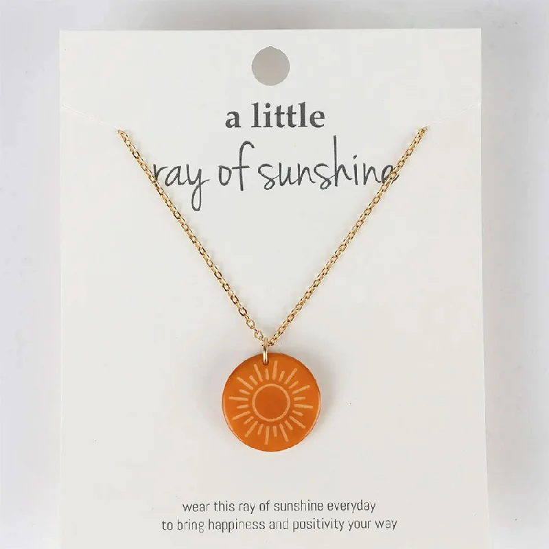 Sparkling Pendant Necklace-Rays Of Sunshine Necklace, Ecuador