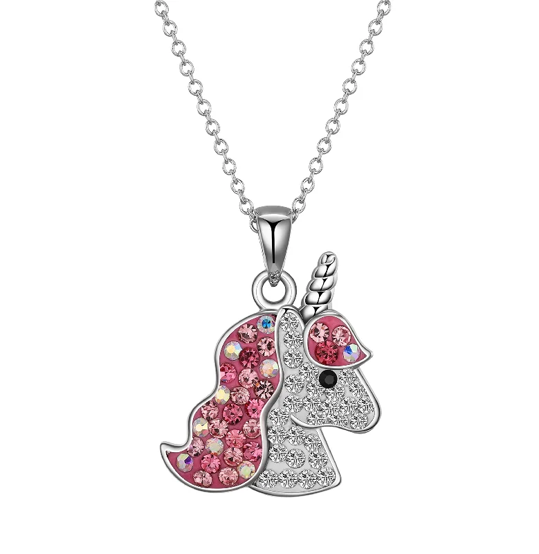 Large Pendant Necklace-Crystal Unicorn Necklace