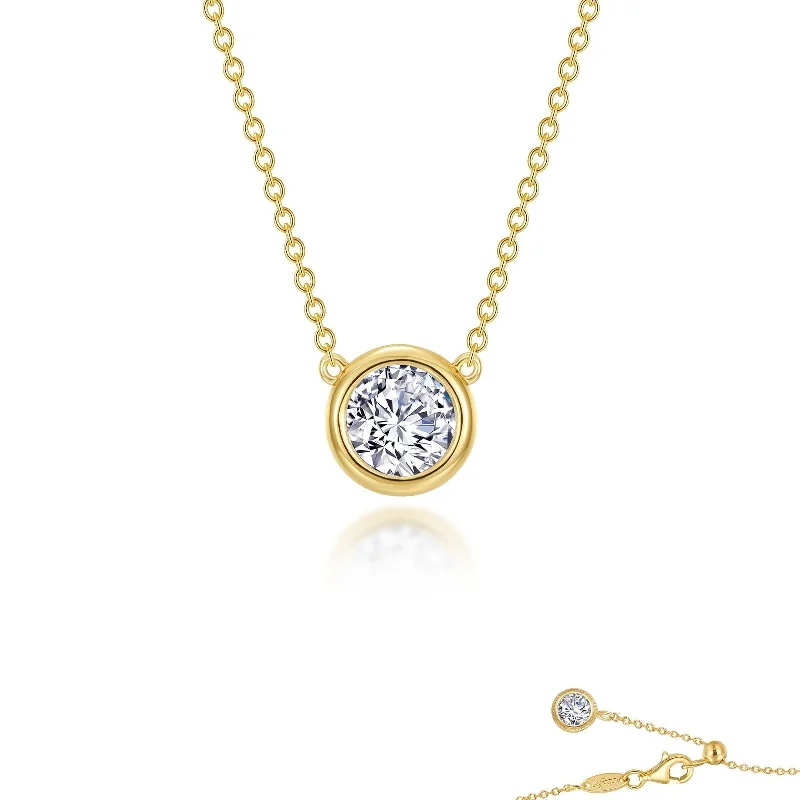 Fashionable Layered Necklace-Lafonn Simulated Diamond 1.10ct Bezel Set Solitaire Necklace N0294CLG