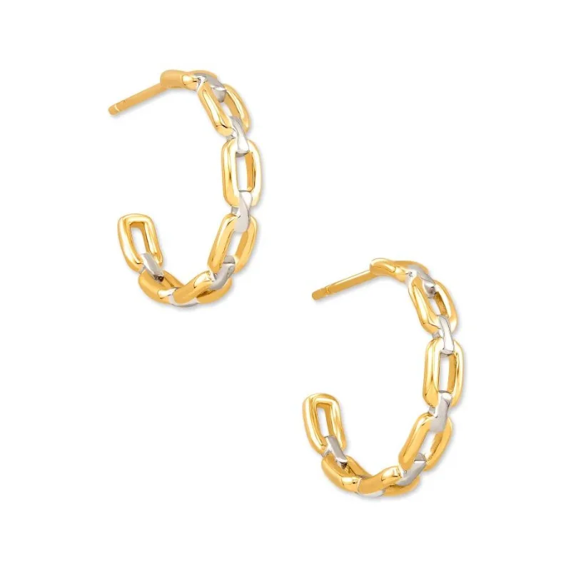 Elegant Stud Earrings-Kendra Scott | Wren Hoop Earrings in Mixed Metal