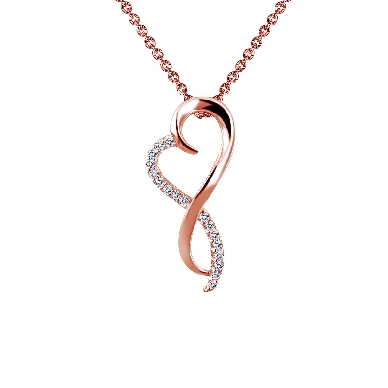 Wedding Necklace for Bride-Lafonn Simulated Diamond Infinity Heart Necklace P0151CLR