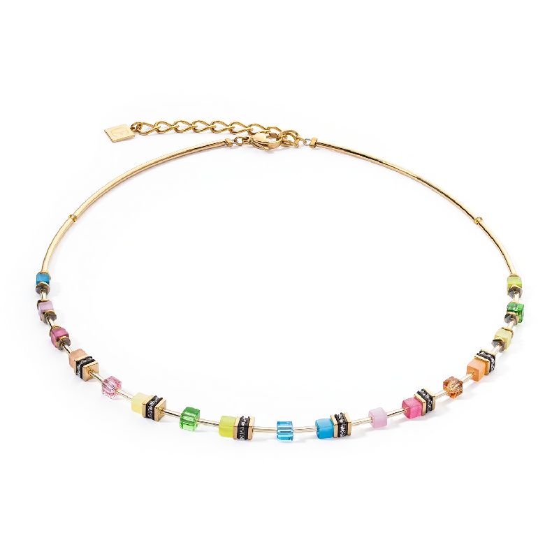 Diamond Heart Necklace-GeoCUBE® Lite Mini Necklace Rainbow