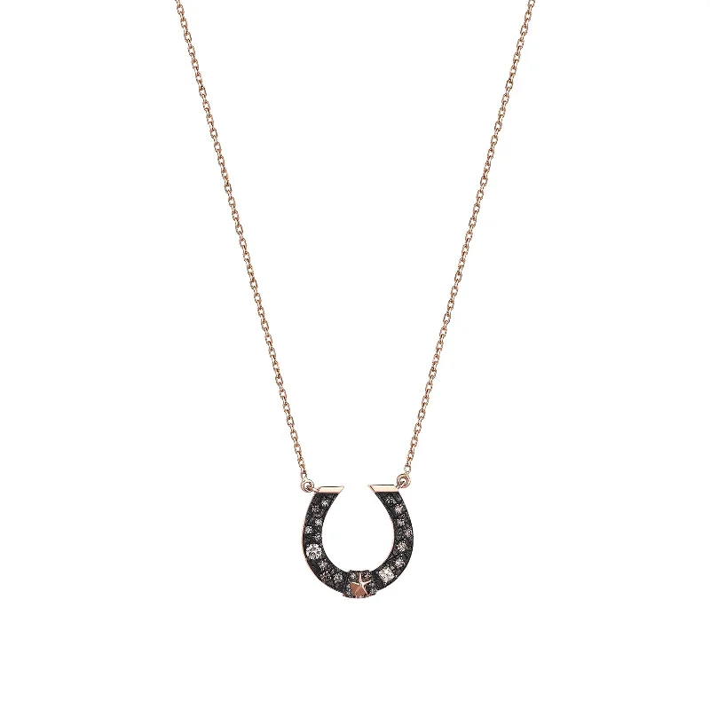 Custom Diamond Necklace-Mini Horseshoe Necklace