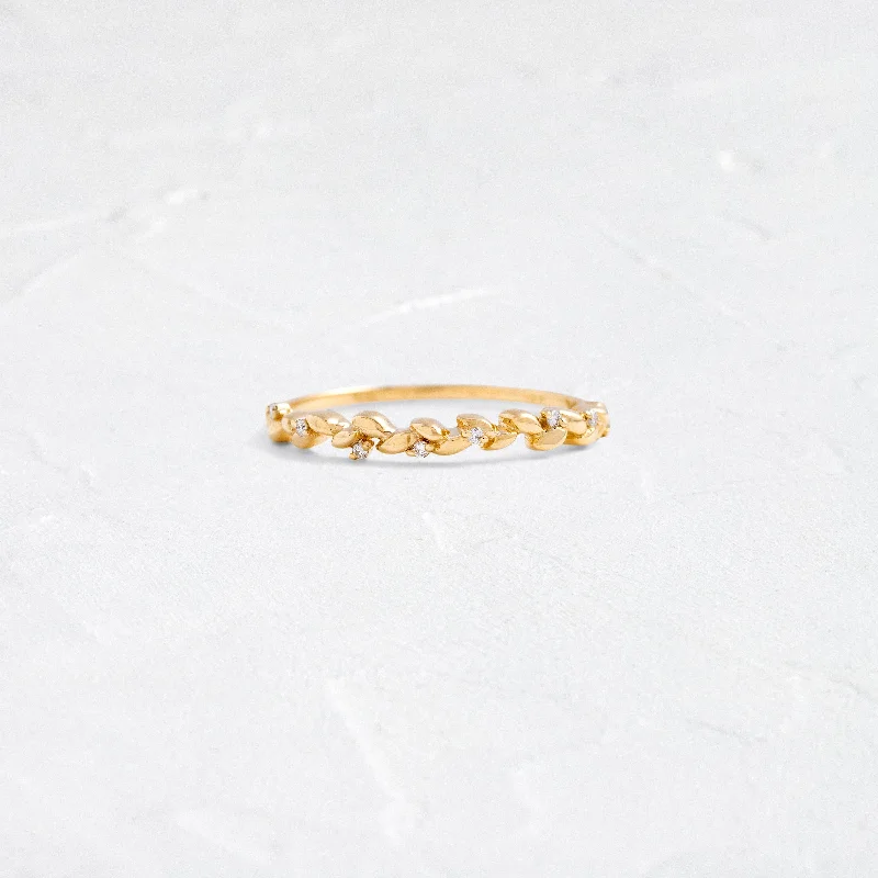 Designer Gold Ring-Dewdrop Band - In Stock