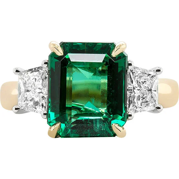 Designer Ring with Birthstone-Gems of Distinction Collection's Platinum & 18k Yellow Gold 4.71ct Emerald & .87ctw Diamond Ring