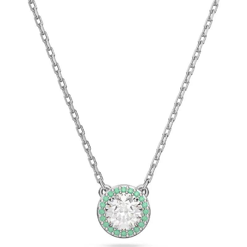 Wedding Necklace with Crystals-Swarovski Constella Pendant Necklace, Pavé Green (SKU: 5639756)