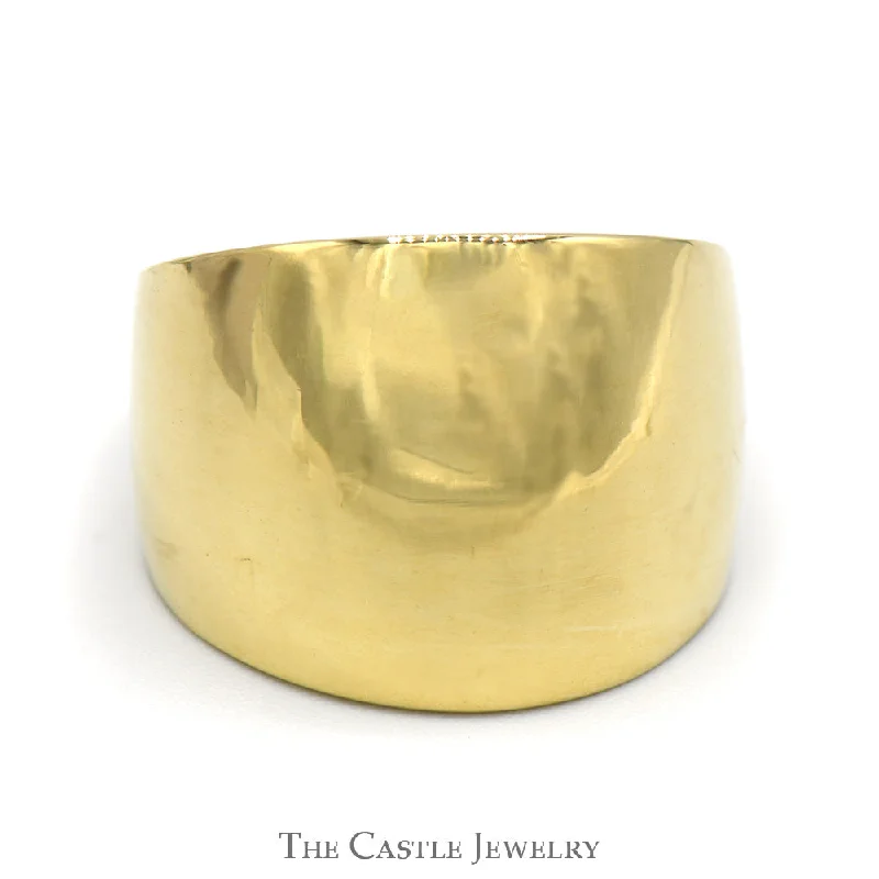 Designer Gold Ring-14k Yellow Gold Tapered Polished Dome Ring