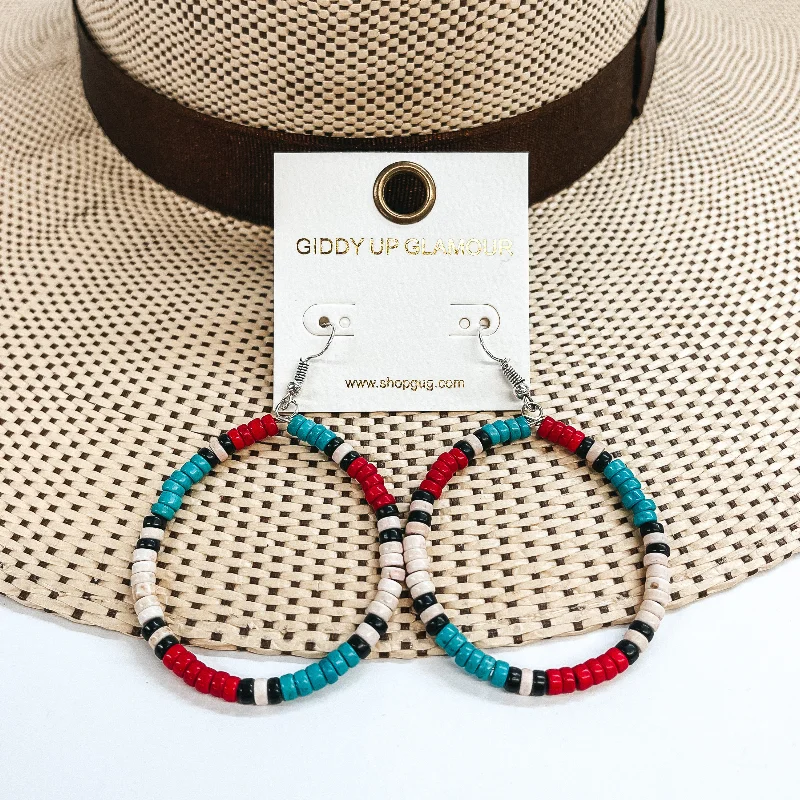 Classic Round Earrings-On the Daily Multicolored Beaded Hoop Earrings in Ivory