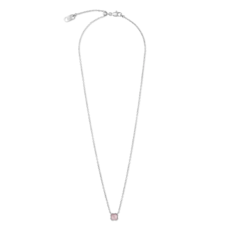 Stunning Crystal Necklace-Birthstone October Necklace Rose Quartz Silver