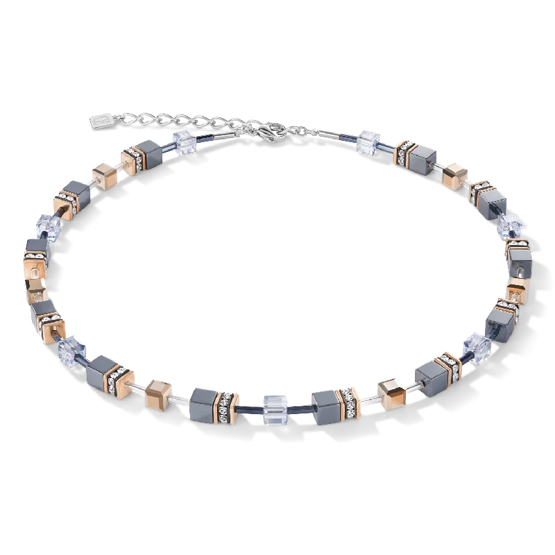 Layered Necklace for Women-GeoCUBE® Necklace ice blue