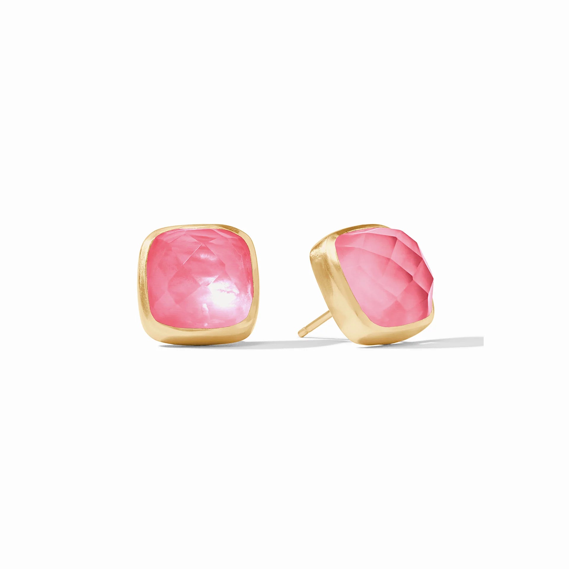 Gorgeous Stud Earrings-Julie Vos | Catalina Stud Earrings with Peony Pink Crystals in Gold