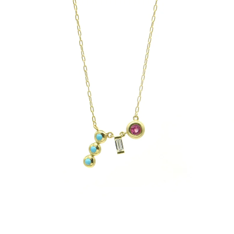 Handmade Gemstone Necklace-Triple Station Riviera Necklace