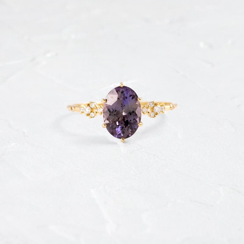 Designer Sapphire Engagement Ring-Myriad Ring, 1.75ct. Dark Purple-Blue Tanzanite