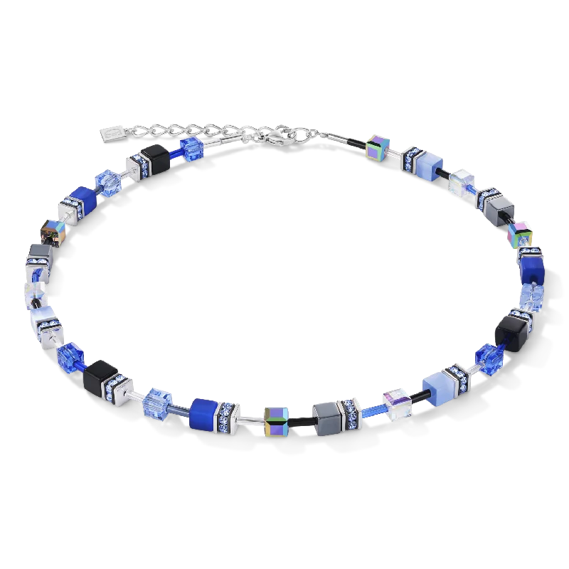 Boho Necklace for Summer-GeoCUBE® Necklace cobalt blue