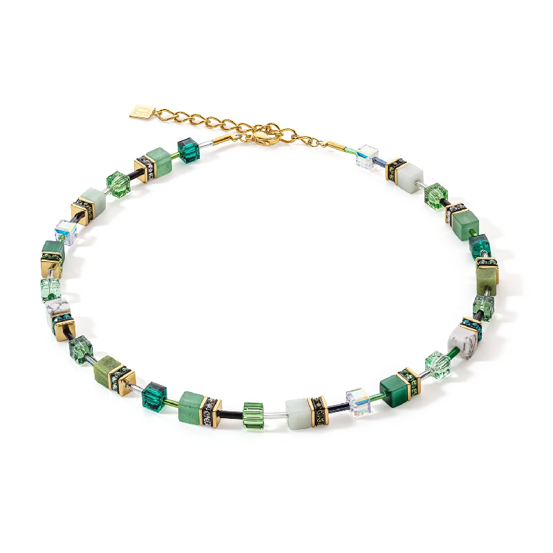 Elegant Necklace for Evening-GeoCUBE® Iconic Precious necklace green