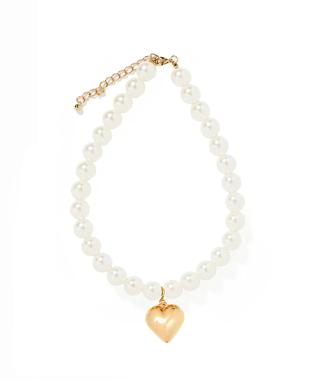 Ethnic Earrings for Women-Linny Co | Sabrina Pearl Necklace with Gold Heart Pendant