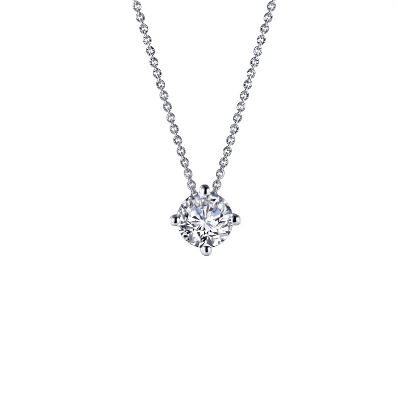 Customizable Heart Necklace-Lafonn Simulated Diamond 1.50ct East West Prong Solitaire Necklace N0175CLP20