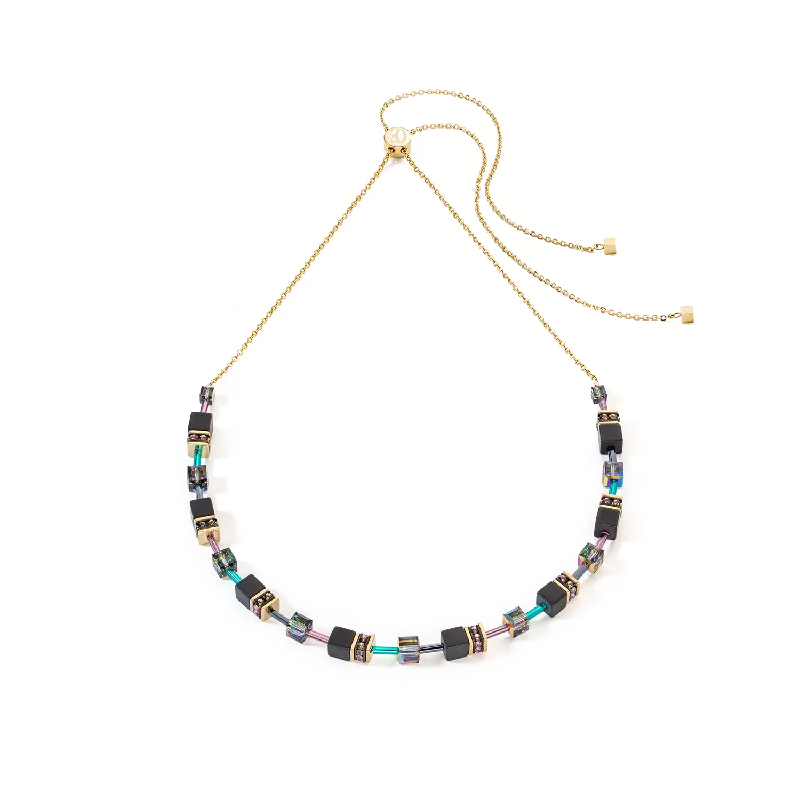 Dazzling Silver Necklace-GeoCUBE® Iconic Nature Chain necklace black multicolour