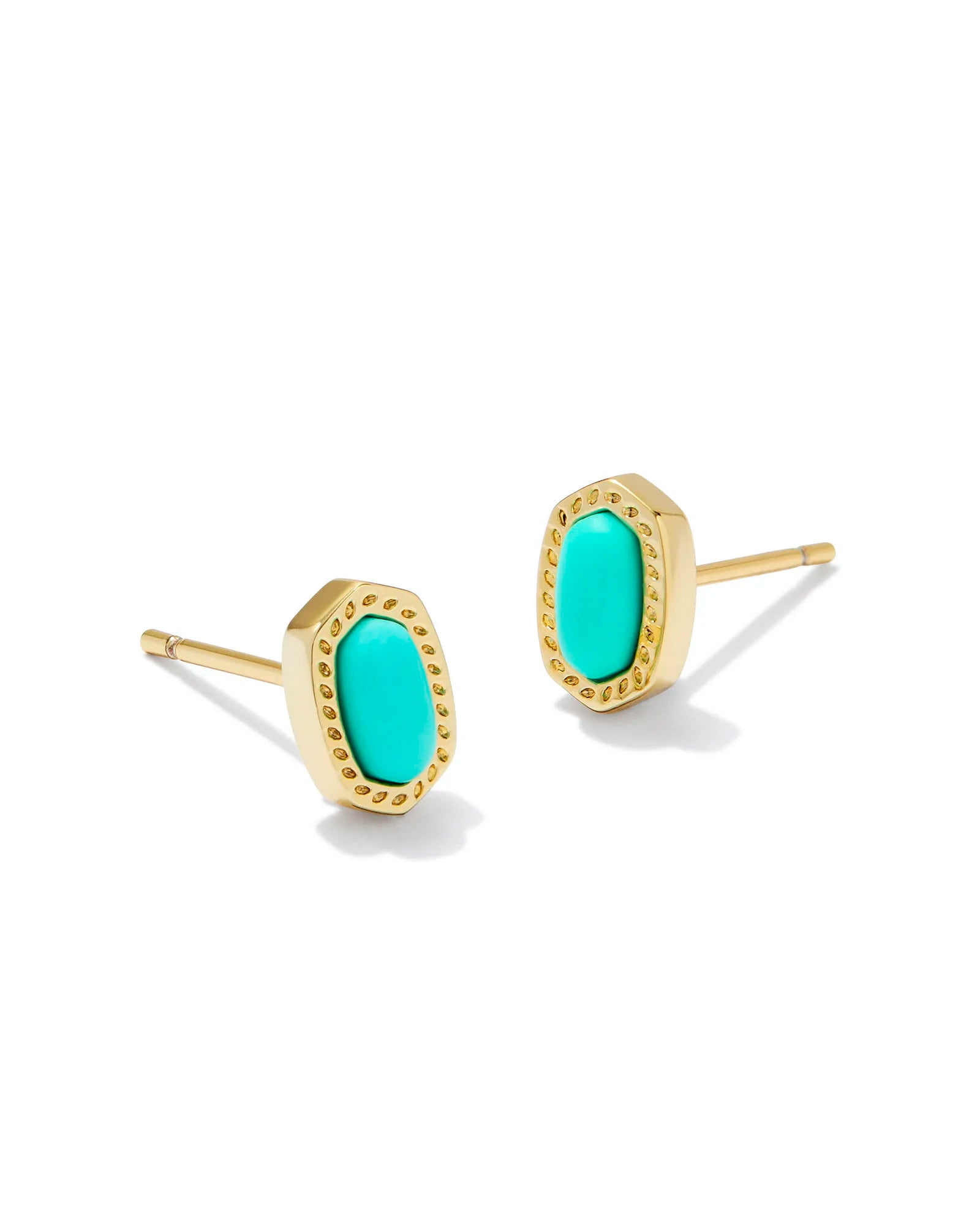 Vintage Gold Earrings-Kendra Scott | Mini Ellie Gold Stud Earrings in Mint Magnesite