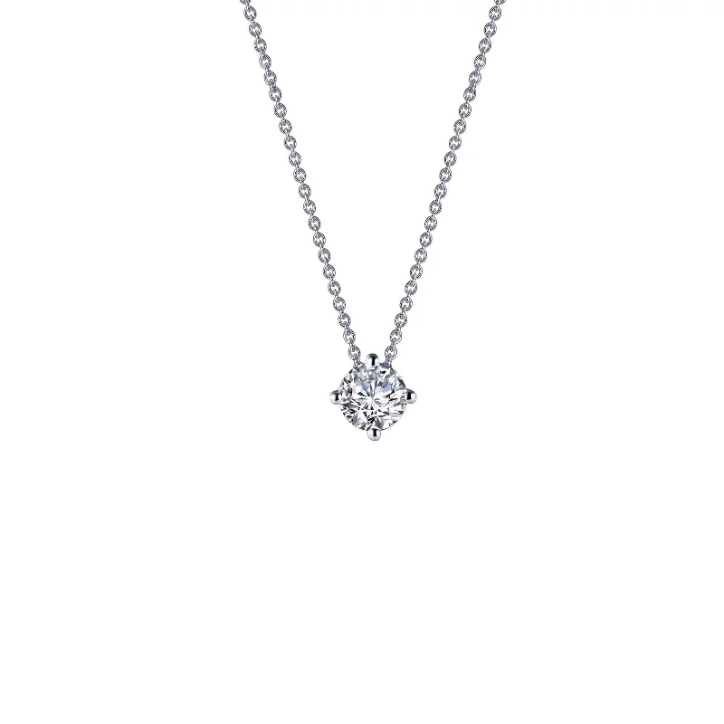 Classic Pearl Necklace-Lafonn Simulated Diamond 0.50ct East West Prong Solitaire Necklace N0172CLP