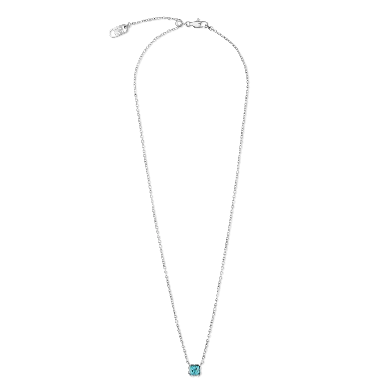 Bohemian Necklace with Stones-Birthstone December Necklace Turquoise Silver