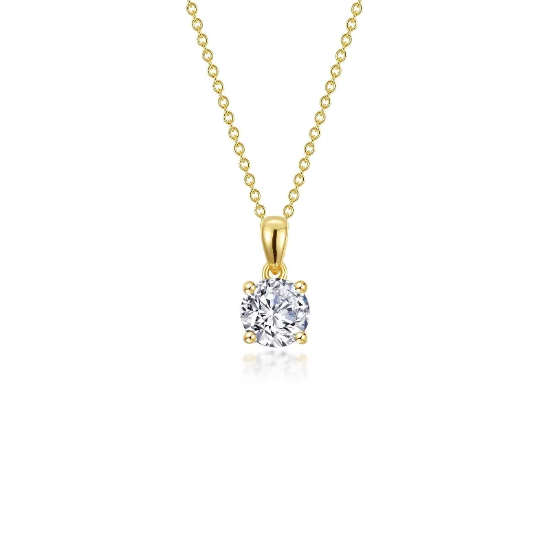 Wedding Necklace with Crystals-Lafonn Simulated Diamond 0.85ct 4 Prong Solitaire Necklace N0304CLG