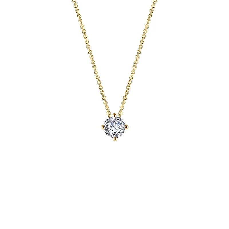 Heart Pendant Necklace-Lafonn Simulated Diamond 0.50ct East West Prong Solitaire Necklace N0172CLG