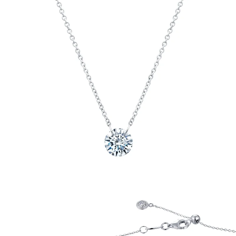 Elegant Drop Necklace-Lafonn Simulated Diamond 1.00ct Frameless Solitaire Necklace N0090CLP