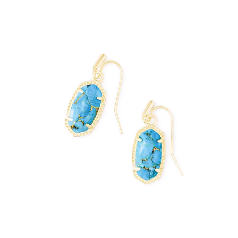 Vintage Gold Earrings-Kendra Scott | Lee Gold Earrings in Bronze Veined Turquoise Magnesite