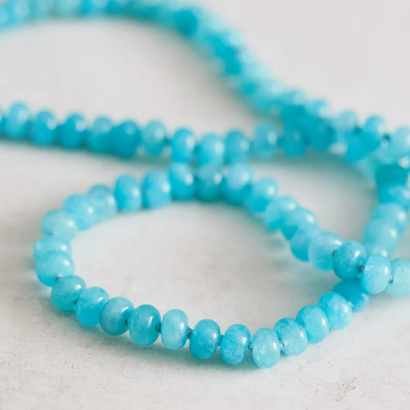 Bridal Necklace with Pearls-Aqua Jade Necklace