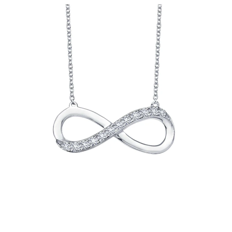 Custom Initial Necklace-Lafonn Simulated Diamond 0.24ct Infinity Necklace N2013CLP