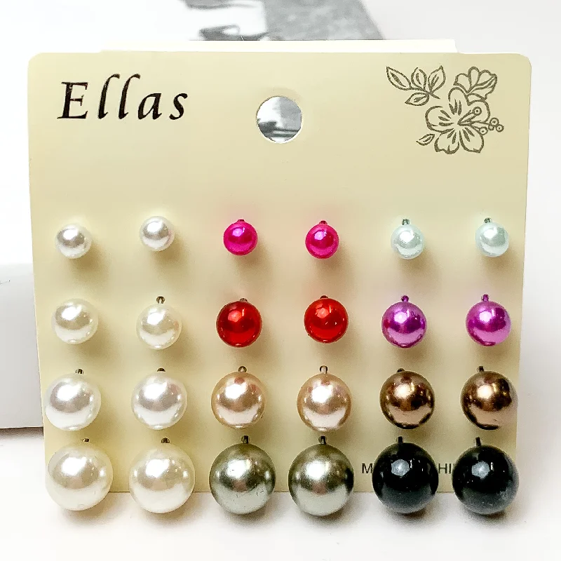 Designer Earrings for Special Occasions-Buy 3 for $10 | Pearl Assorted Stud Earrings