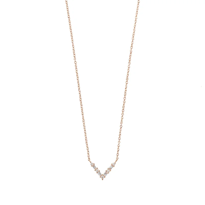 Fine Diamond Necklace-London V Necklace