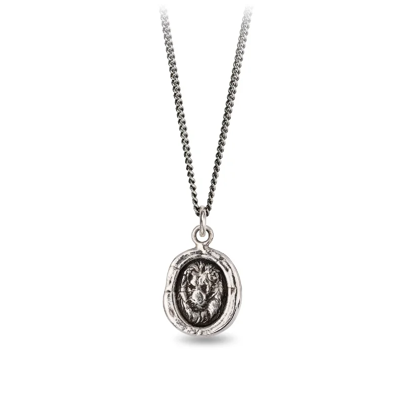 Elegant Necklace with Topaz-Lion Head Talisman Necklace