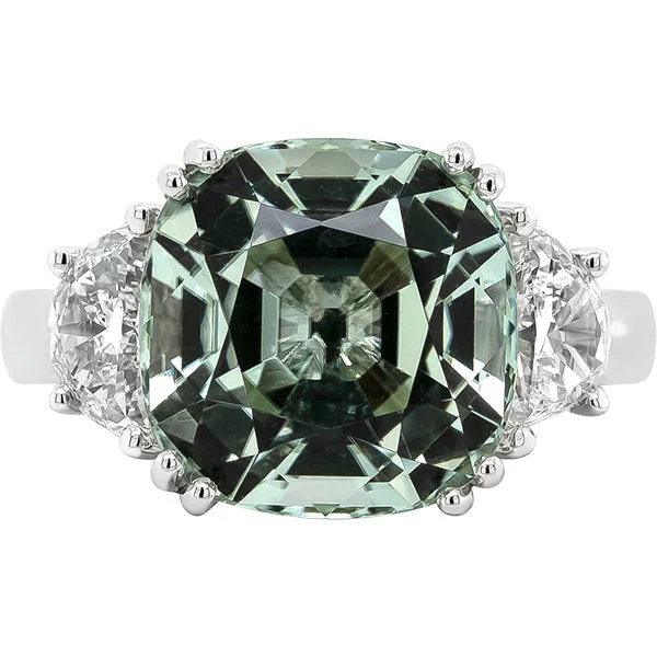 Personalized Gemstone Ring-Gems of Distinction Collection's 14k White Gold 7.04ct Mint Tourmaline & .84ctw Diamond Ring