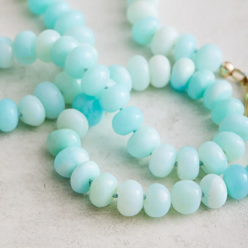 Classic Pearl Necklace-Blue Opal Necklace