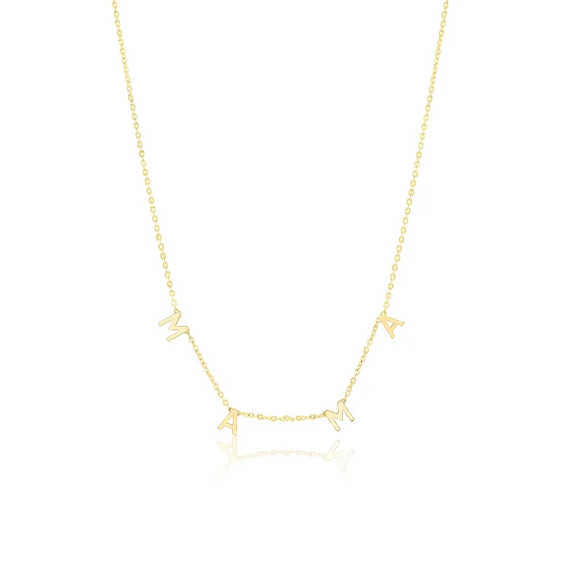 Long Gold Necklace-Cheyenne Necklace "MAMA"