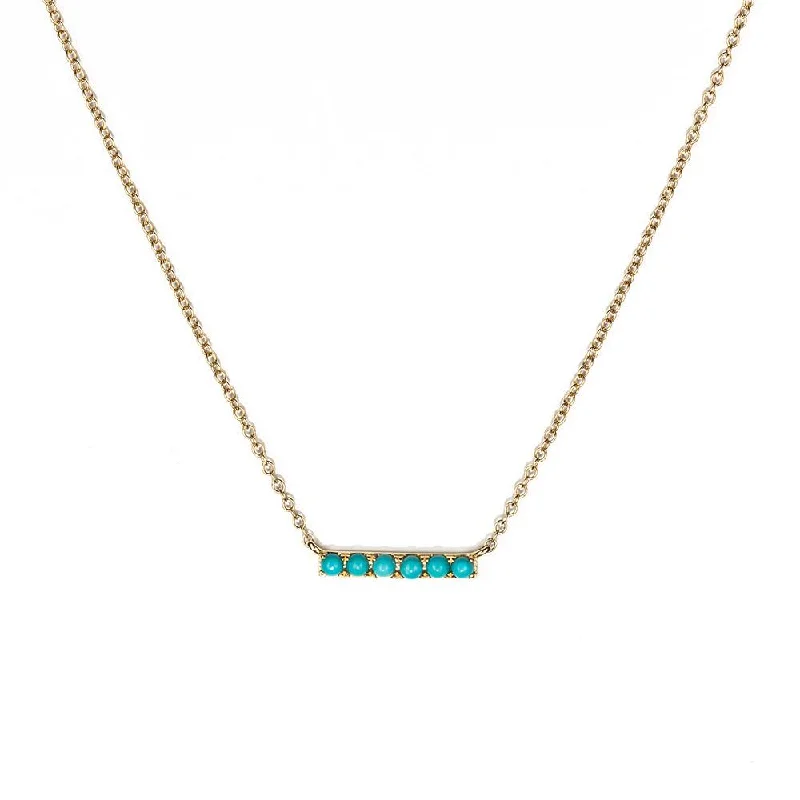 Dainty Gold Necklace-Turquoise Bar Necklace