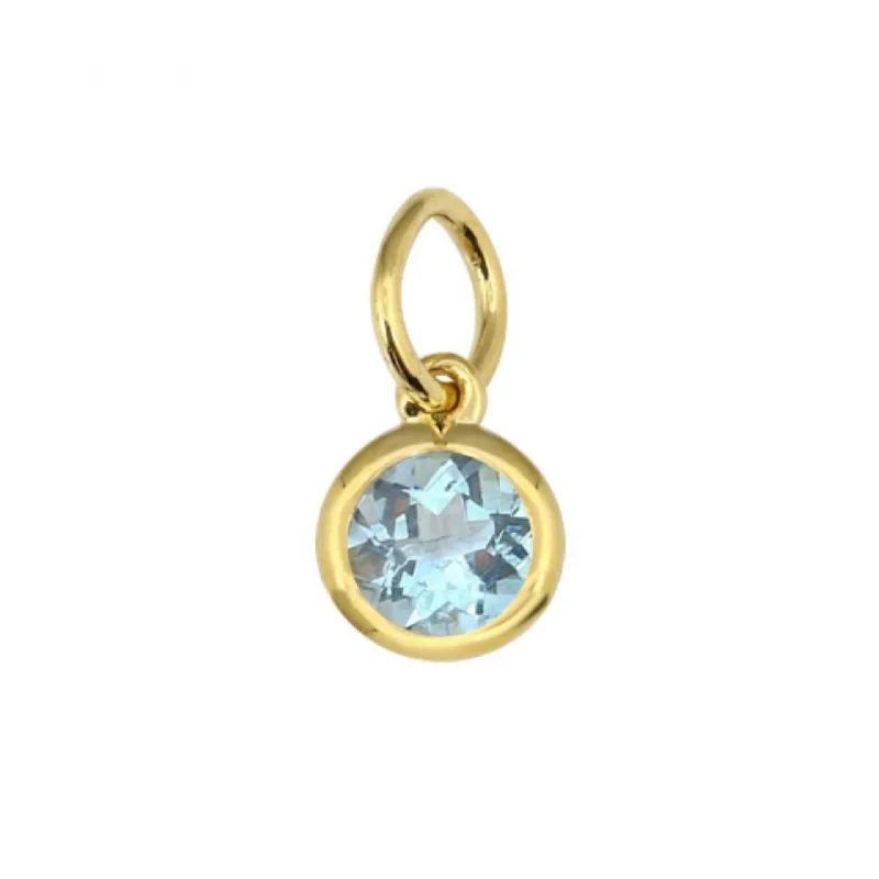 Fashionable Layered Necklace-14k yellow gold bezel set blue topaz necklace charm
 0.18ctw